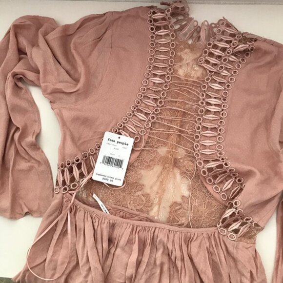 FREE PEOPLE Divine Mini Dress In Rose - Picture 7 of 8